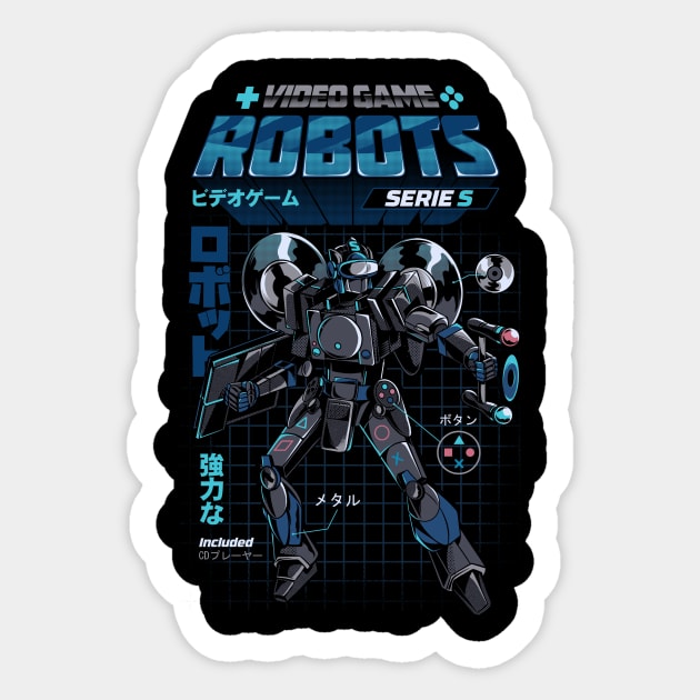 Video Game Robot - Model S Sticker by Ilustrata